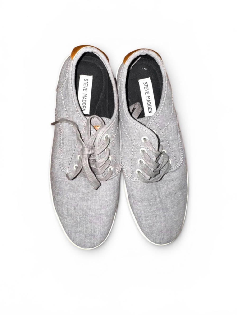 Steve Madden Men's Fenta Grey Canvas Low-Top Sneakers - Size 7.5M